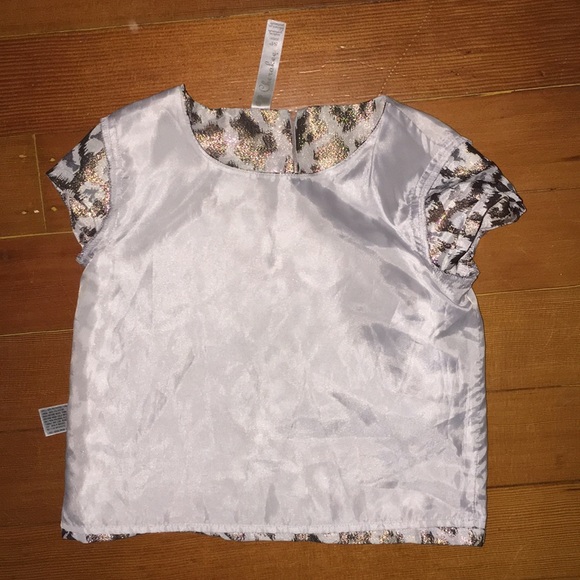Cherokee Girls’ Metallic Gold Cheetah Print Top sz Small / 6 / 6X - Picture 6 of 8